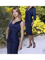 Royal Blue Affordable V neck Beading Empire Waist Mother Of The Bride Dress 2012